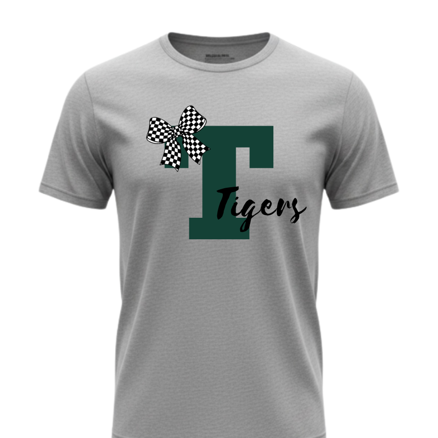 Tigers, Bows, and game day graphic Tee