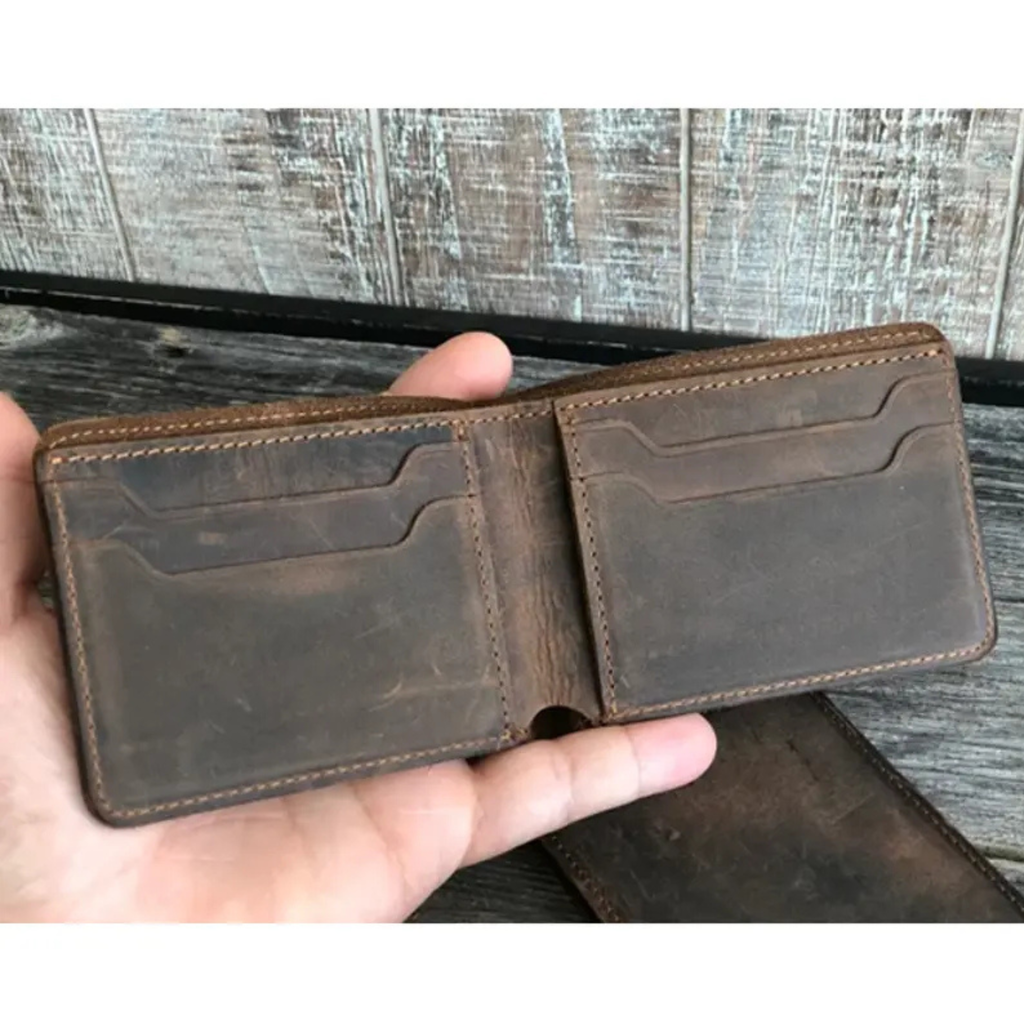 Genuine Leather Bifold Wallet Handmade Wallet