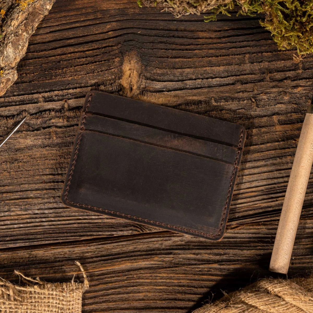 Leather Card Holder Wallet, Handmade Wallet For Men