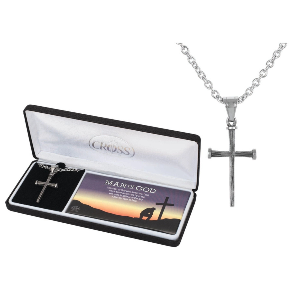 Man of God Necklace Cross Stainless Steel