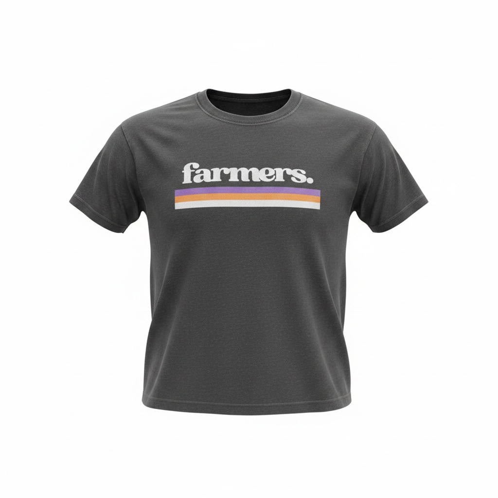 Farmers retro stripe crop Tee