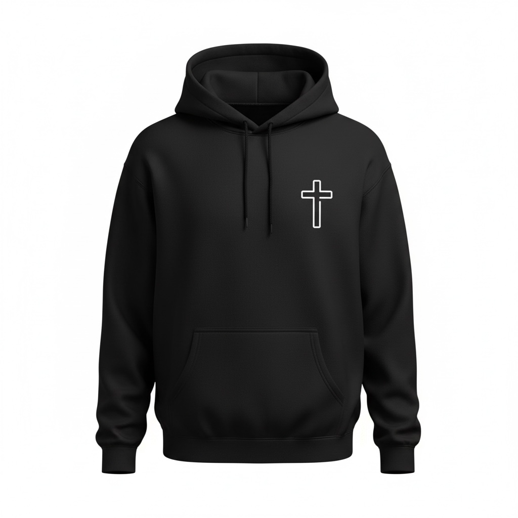 Faith Can Move Mountains hoodie detail
